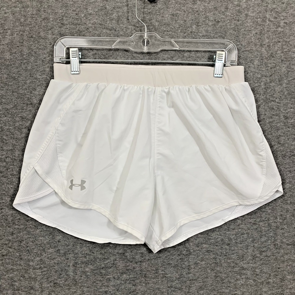 Under Armour Women's Fly By 2.0 Running Shorts White Size Medium Breathable 3.5"